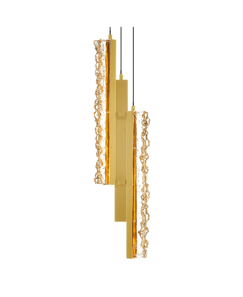 Cwi Lighting 24" Metal Stagger Integrated Led Mini Pendant