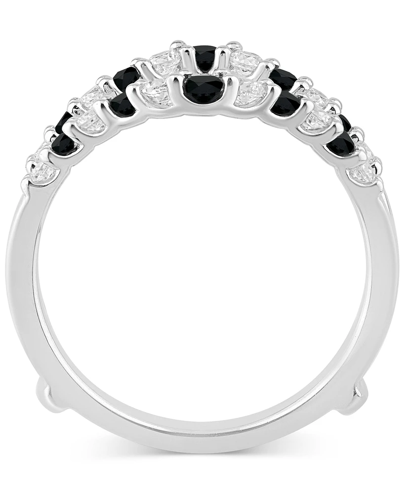 Black Diamond & White Diamond Ring Guard Enhancer (1-1/10 ct. t.w.) in 14k White Gold