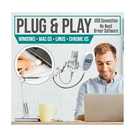 Pyle Usb Podcast Microphone Kit, Cardioid Condenser, with Shock Mount, Boom Arm, and Pop Filter