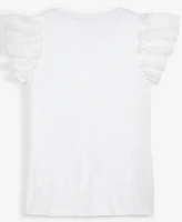 Big Girl Eyelet-Flutter-Sleeve Top, Exclusively at Macy's