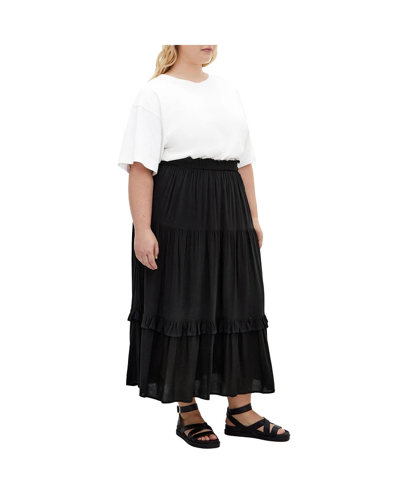 Plus Devine Beauty Plain Skirt