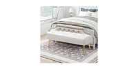 Bed Bench Ottoman with Storage – Upholstered Seat for End of Bed, Hallway, or Entryway Use
