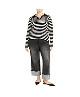 City Chic Plus Size Zola Stripe Sweater
