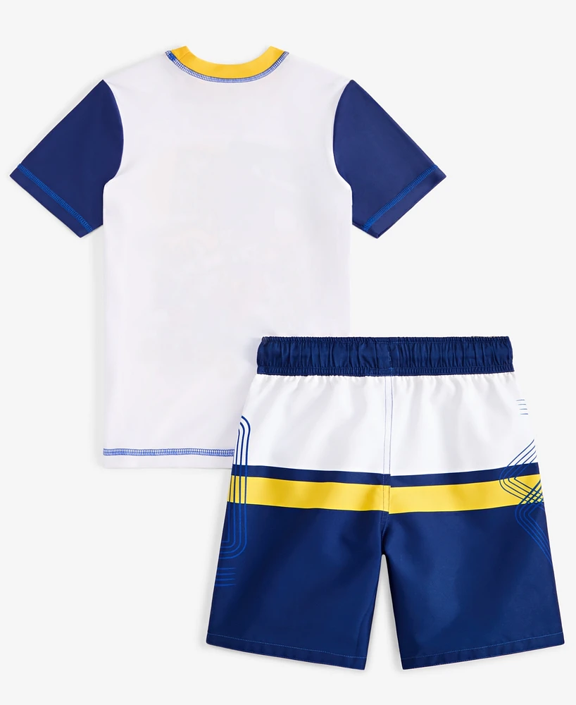 Sonic Little Boys Rash Guard & Swim Trunks Two-Piece Swimsuit