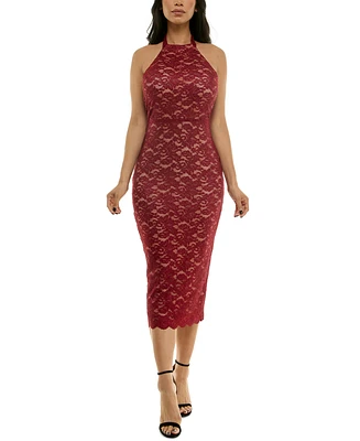 Juniors' Glitter Lace Bodycon Dress