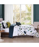 Bebejan Abstract Vines Bedding 220 Thread Count 100% Cotton Sateen 5 Piece King Size Reversible Comforter Set