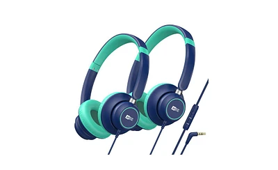 Mee audio KidJamz KJ45 Safe Listening Headphones for Kids w/ Inline Microphone (2 Pack)"
