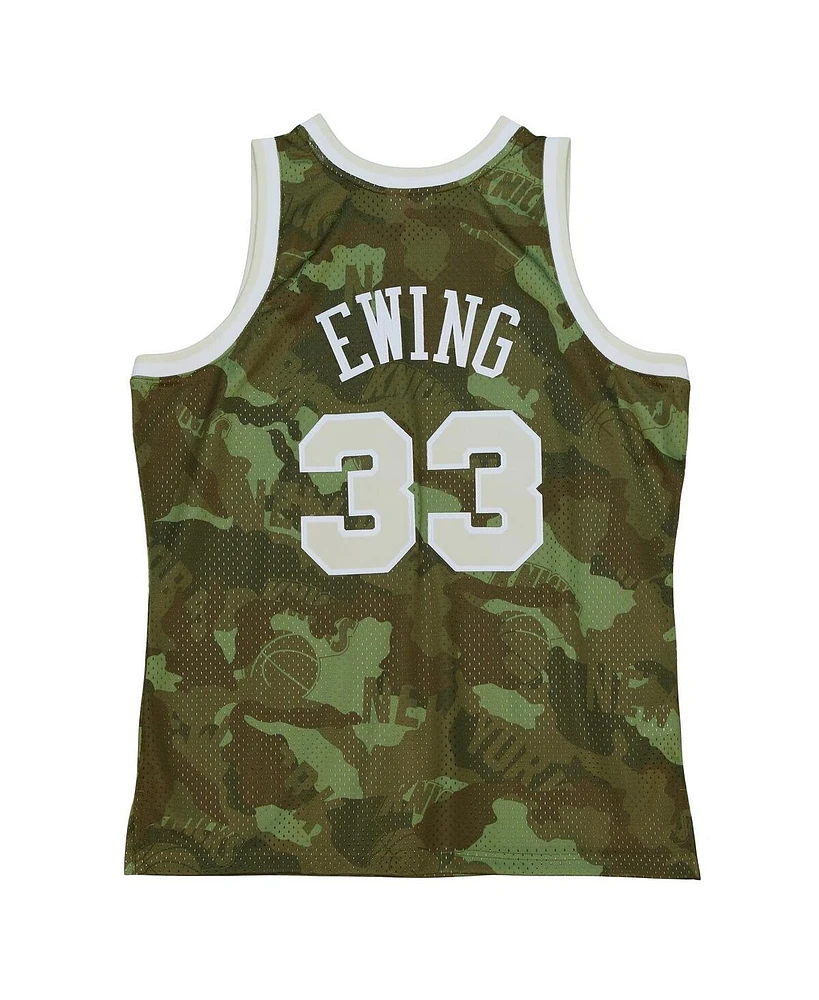 Mitchell & Ness Men's Patrick Ewing Camo New York Knicks Hardwood Classics 1991/92 Ghost Green Swingman Jersey