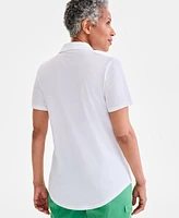 Style & Co Women's Short-Sleeve Knit Polo Shirt, Exclusively at Macy's