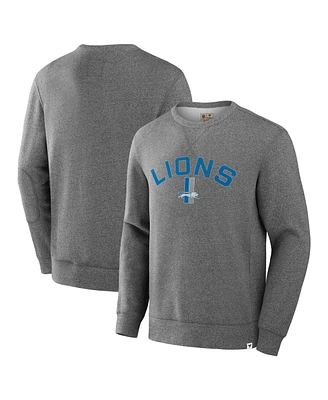 Fanatics Men's Heather Gray Detroit Lions Loop Terry Pullover Sweatshirt