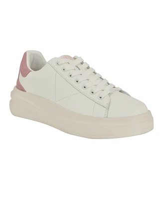 Guess Women's Elbina Contrast Heel Lace-Up Sneakers