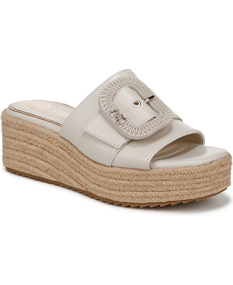 Sam and Libby Women's Crysta Buckle Platform Wedge Sandals