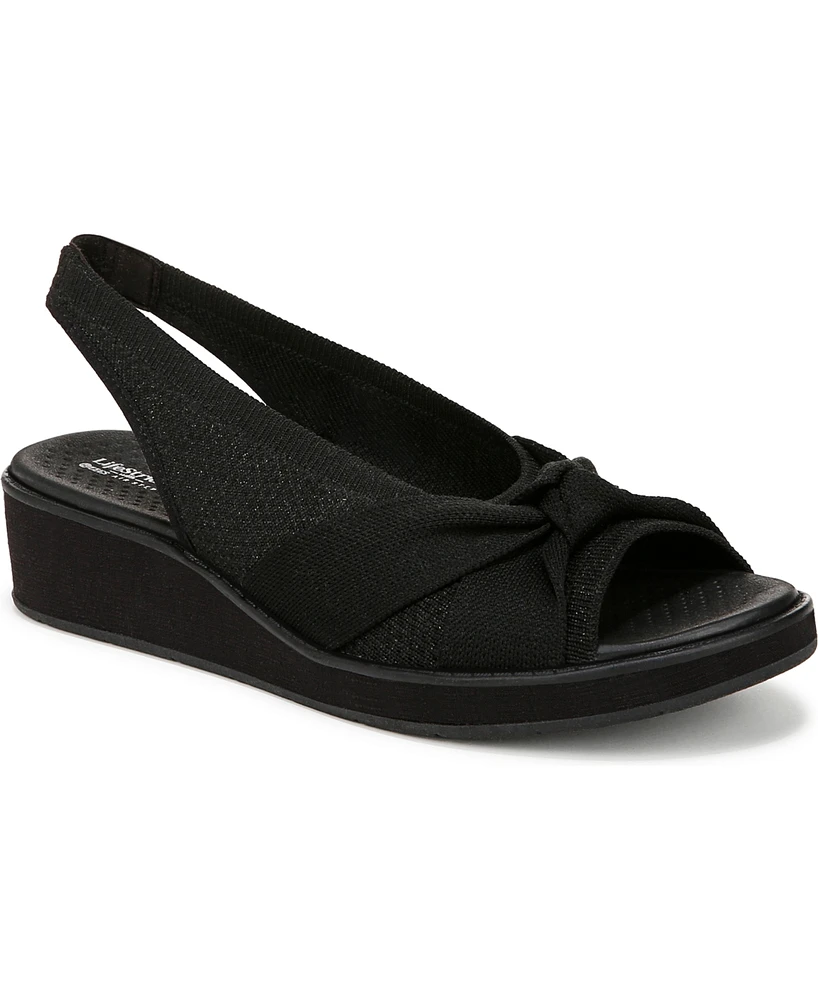 LifeStride Women's Bell Washable Slingback Wedge Sandals