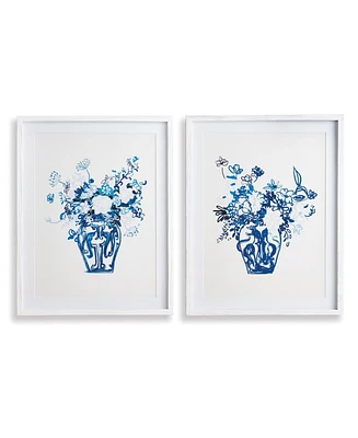 Matched Pair Floral Prints Set of 2