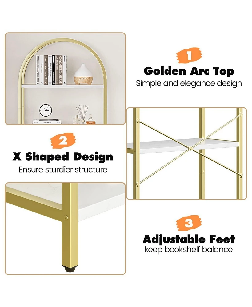 gaomon Bookshelf Tall Bookcase Arched Standing Bookshelves