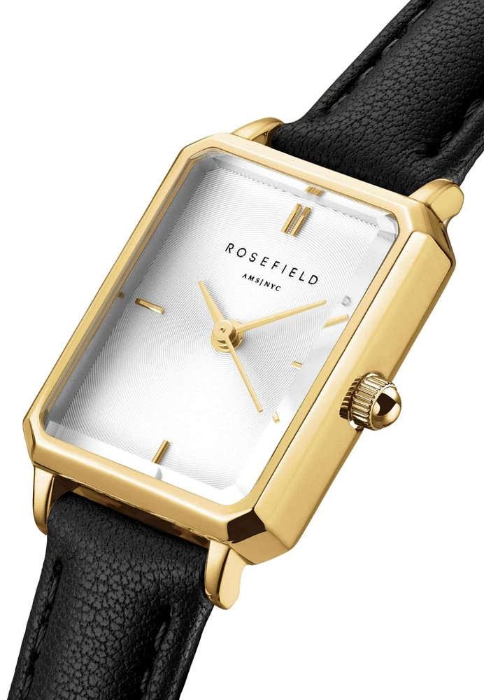 Rosefield Octagon Xs Women's Black Leather Watch 24mm