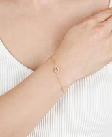 Cubic Zirconia Oval Charm Chain Bracelet (1/4 ct. t.w.) in 14k Gold over Sterling Silver