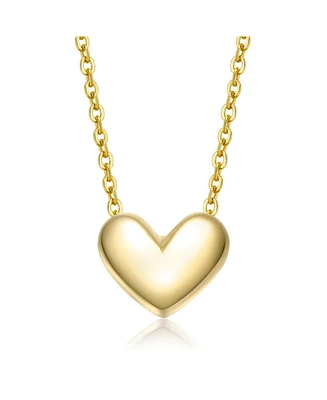 GiGiGirl Minimalist Heart Pendant Necklace White Gold Plated, 14K or 18K Rose Plated