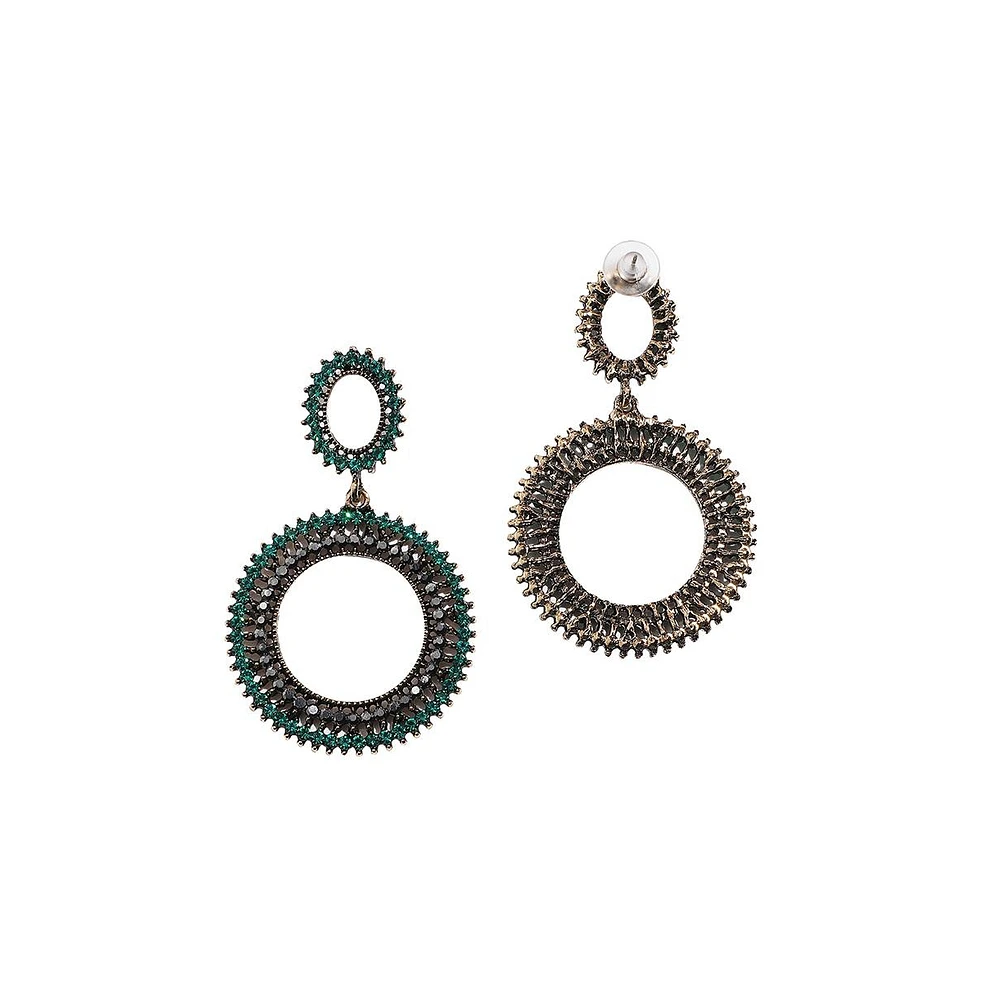 Circular Crystal Drop Earrings