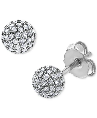 Diamond Small Fireball Stud Earrings (3/8 ct. t.w.) in 14k White Gold