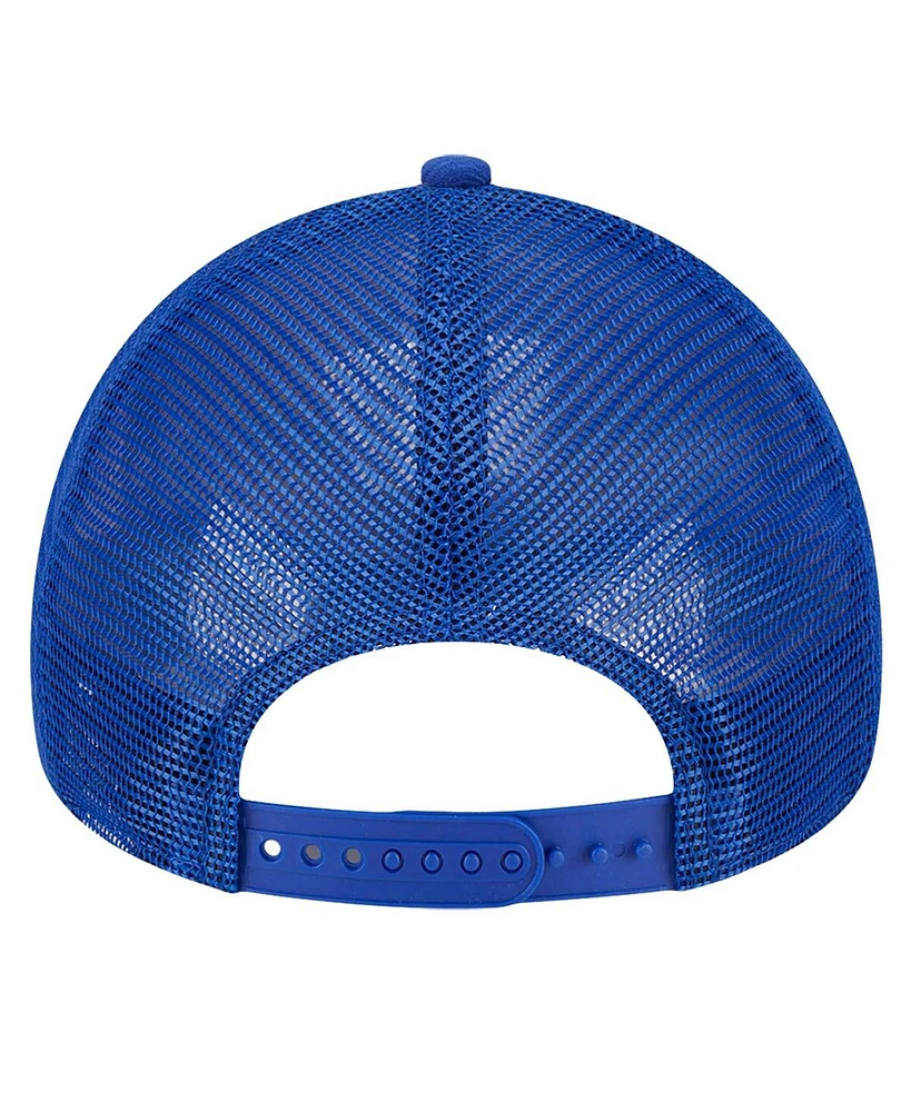 New Era Men's Blue/Orange New York Knicks Tip Off A-Frame Trucker 9FORTY Adjustable Hat