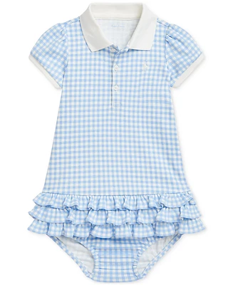 Polo Ralph Lauren Baby Girls Ruffled Gingham Polo Dress