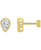 Cubic Zirconia Pear-Shape Stud Earrings (1-1/2 ct. t.w.) in 14k Gold-Plated Sterling Silver