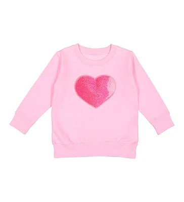 Sweet Wink Toddler Girls Heart Sequin Patch Sweatshirt