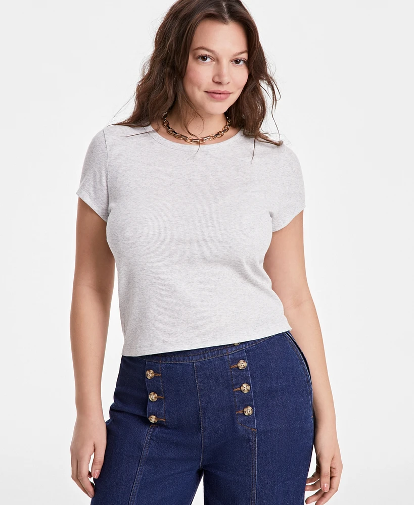 On 34th Women's Short-Sleeve Crewneck Baby Tee, Exclusively at Macy's