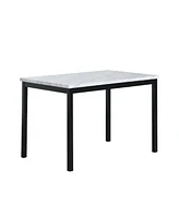 5-Piece Metal Dinette Set – Durable Laminated Tabletop with 4 Chairs for Kitchen or Dining Room