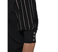 Karl Lagerfeld Paris Women's Puffed-Sleeve V-Neck Sweater