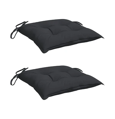 Chair Cushions 2 pcs Black 19.7"x19.7"x2.8" Oxford Fabric