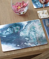CounterArt Graceful Ocean Hardboard Cork Placemats, Set of 4