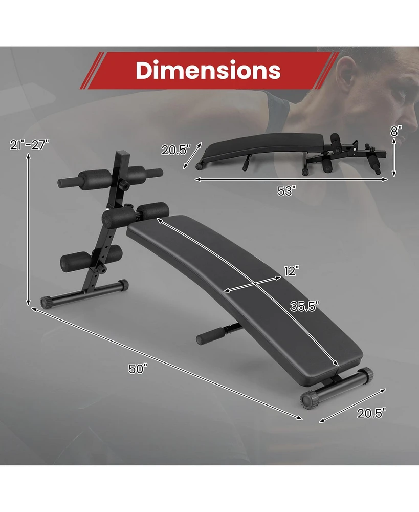 Adjustable Decline Sit Up Bench for Exercise for Home Gym