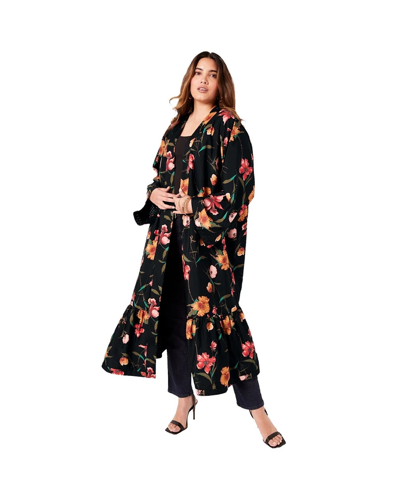 June + Vie Women's Reversible Printed Duster