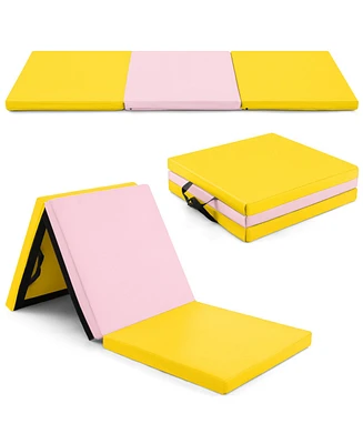 6 x 2 Ft Tri-Fold Gym Mat with Handles and Removable Zippered Cover