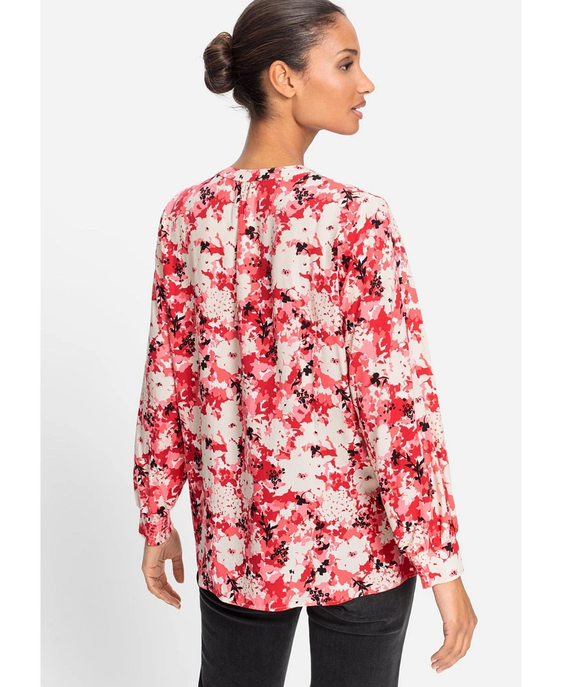 Olsen Women's Floral Camo Tunic Blouse