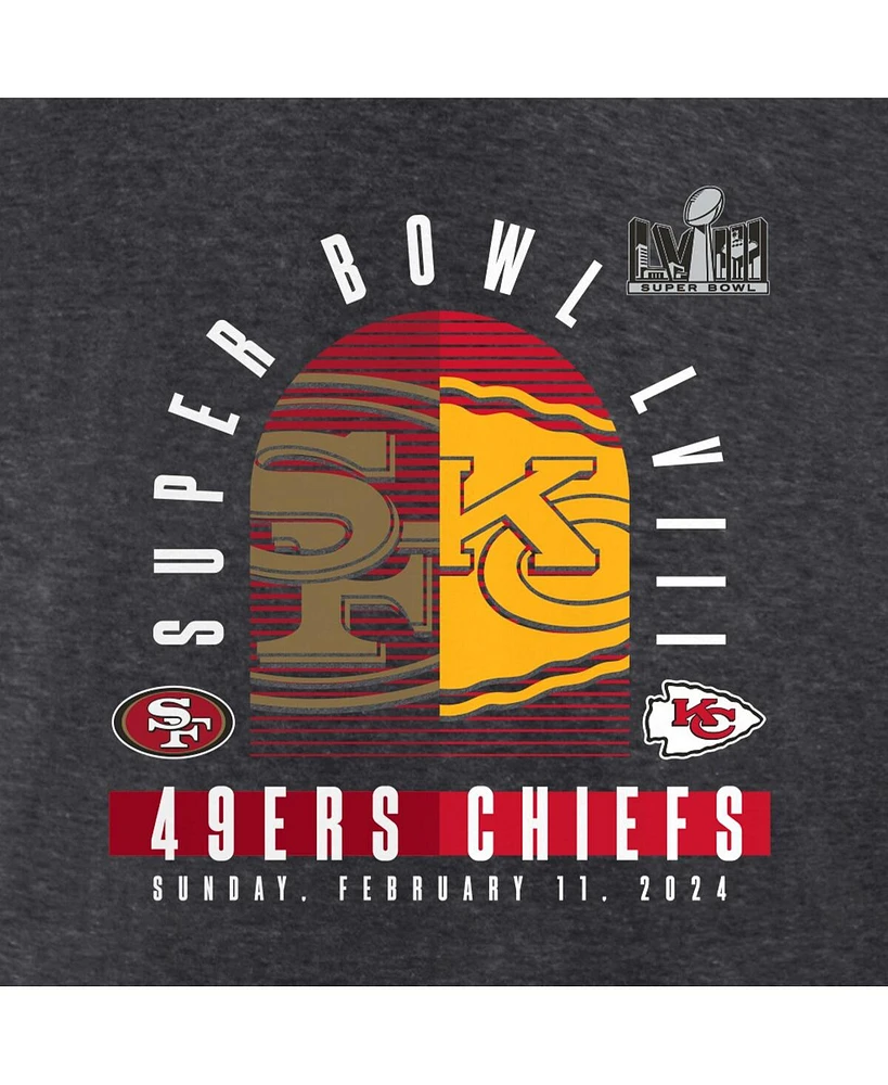 Fanatics Men's Heather Charcoal Kansas City Chiefs vs. San Francisco 49ers Super Bowl Lviii Matchup Big Tall T-Shirt