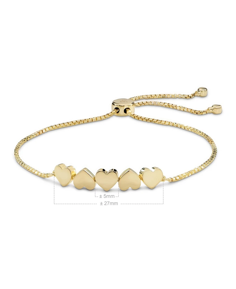 Devata Sweet Heart Box Chain Slider Bolo Bracelet in 14K Gold, Fits 6.0 in to 8.0 in wrist, approx. 4.7 grams
