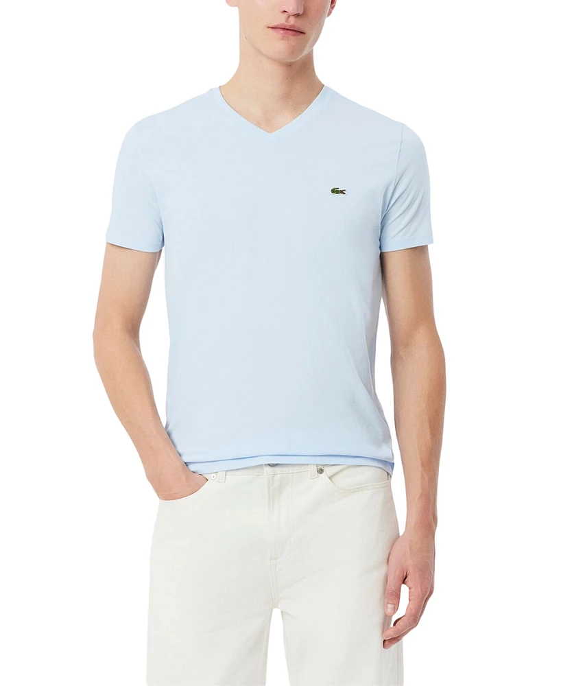 Men's Lacoste Classic V-Neck Soft Pima Cotton Tee Shirt