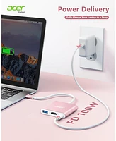 acer Usb C to Hdmi Multiport Adapter, 3 in 1 Usb C Hub with Usb 3.0 Data Port, 4K Hdmi Port & Pd Max 100W Charging for Usb C Phones, Tablets, iPad Pro