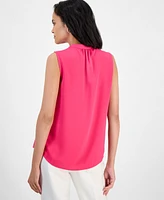 Kasper Women's Crepe Keyhole Jewel-Neck Sleeveless Top