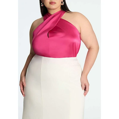 Eloquii Women's Halter Neck Top