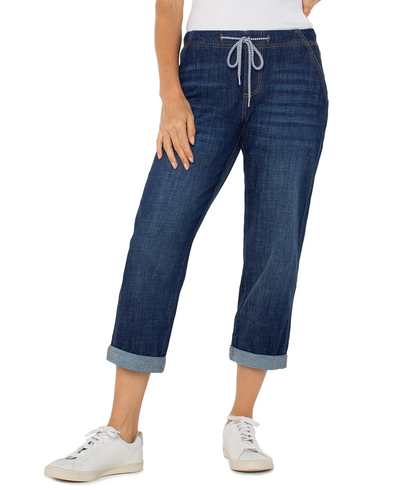 Liverpool Los Angeles Women's Rascal Drawstring Rolled Cuff Jeans