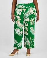 Anne Klein Plus Pull-On High-Rise Palazzo Pants
