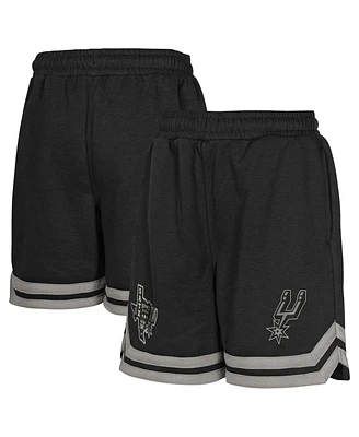 Outerstuff Big Boys and Girls Black San Antonio Spurs Teardrop Fleece Shorts