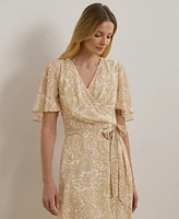 Lauren Ralph Lauren Women's Floral Belted Crinkle Georgette Dress
