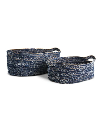 Denim Oval Baskets Set of 2