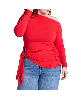 Eloquii Women's Asym Top With Tie