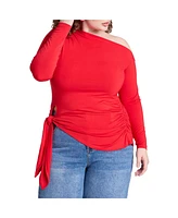 Eloquii Women's Asym Top With Tie